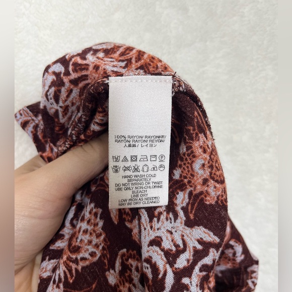 Free People BOHEMIAN Maroon Long Bell Sleeve Mini Dress Size XS - Picture 6 of 9